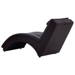 Vidaxl chaise longue avec oreiller marron similicuir