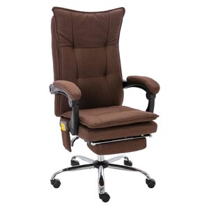 vidaXL Chaise de bureau de massage Marron Tissu