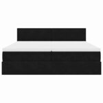 VidaXL Cadre de lit ottoman avec matelas noir 180x200cm velours