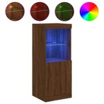 vidaXL Buffet avec lumières LED chêne marron 41x37x100 cm