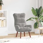 vidaXL fauteuil Gris clair 69 x 74 x 93 cm Velours
