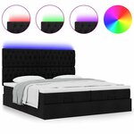 VidaXL Cadre de lit ottoman avec matelas noir 180x200cm tissu