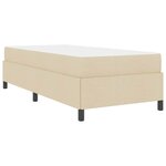 vidaXL Lit à ressorts Crème  Noir 100 x 200 cm Tissu  Bois Engineered