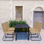 vidaXL Ensemble à dîner d'extérieur 7 Pièces Résine tressée et verre