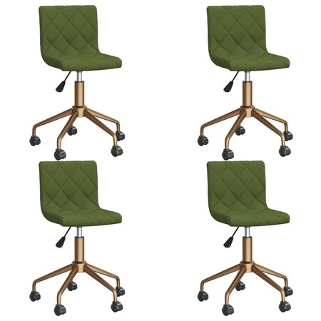 vidaXL Chaises pivotantes à manger lot de 4 vert clair velours