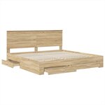 vidaXL Cadre de lit Chêne Sonoma 200 x 200 cm Bois d'ingénierie