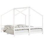 vidaXL Cadre de lit d'enfant blanc 2x(90x190) cm bois de pin massif