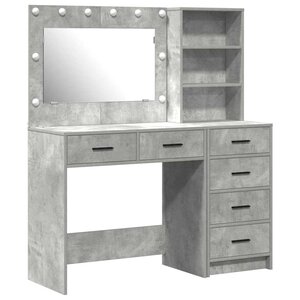 vidaXL Table de Toilette Gris 78.5 x 41 x 135 cm Bois d'ingénierie