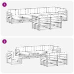 vidaXL Ensemble de canapés d'extérieur 8 Pièces Blanc et Beige Polyester