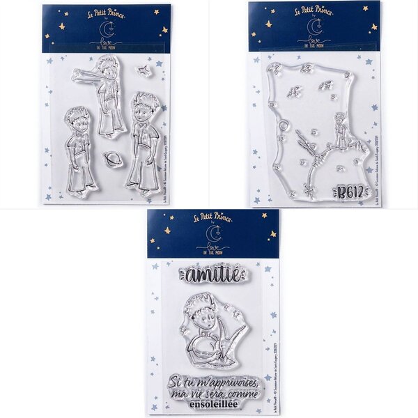 9 Tampons transparents Le Petit Prince Etoiles + Astéroïd + Renard