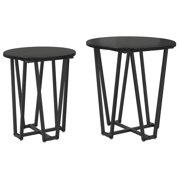 vidaXL Ensemble de tables d'appoint 2 Pièces Chêne noir