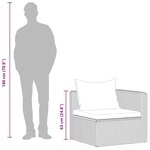 vidaXL Canapés d'angle de jardin 2 Pièces Gris Résine tressée