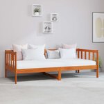 vidaXL Lit d'appoint avec matelas Brun ciré et blanc 90 x 200 cm