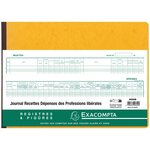 Piqûre 27x38cm Journal Recettes Dépenses Professions libérales 80 pages Aléatoire EXACOMPTA