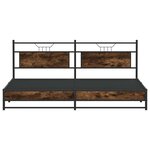 vidaXL Cadre de lit en métal sans matelas chêne fumé 193x203 cm