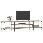 vidaXL Meuble TV chêne sonoma 201x35x45 cm bois d'ingénierie et fer