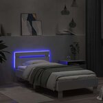 vidaXL Cadre de lit avec bandes LED Blanc Bois d'ingénierie