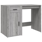 Bureau table poste de travail meuble d'ordinateur informatique étude avec armoire sonoma bois d'ingénierie gris 02_0023400