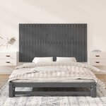 vidaXL Tête de lit murale Gris 159 5x3x90 cm Bois massif de pin
