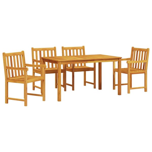 vidaXL Ensemble de salle à manger pour jardin 5 pc Marron