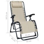 vidaXL Chaises pliables de terrasse lot de 2 Crème Textilène
