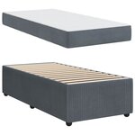vidaXL Cadre de lit avec matelas Gris foncé 90 x 200 cm Velours