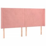 vidaXL Tête de lit à LED Rose 183x16x118/128 cm Velours