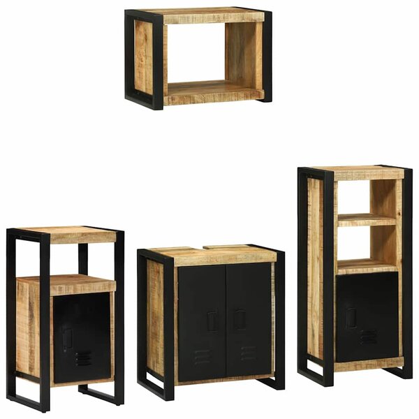 vidaXL Ensemble de mobilier de salle de bain 4 Pièces Bois Recyclé Solide