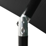 vidaXL Parasol de jardin avec LED et mât en acier noir 2x3 m