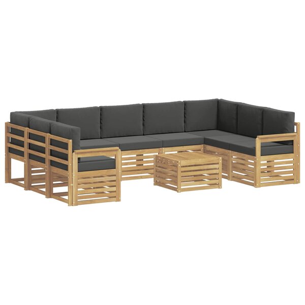 vidaXL Ensemble de canapés d'extérieur 10 pc Blanc et Anthracite