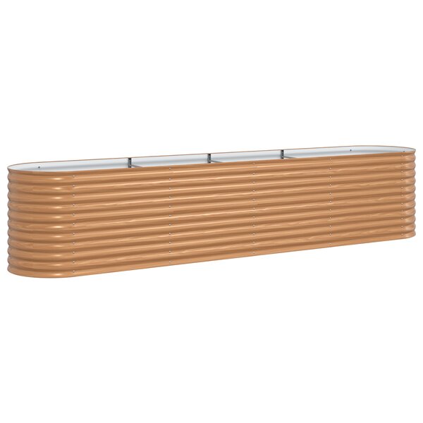vidaXL Jardinière de jardin surélevée Effet bois Acier galvanisé