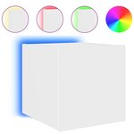 vidaXL Meubles TV muraux avec lumières LED 2 Pièces blanc 30 5x35x30 cm