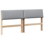 vidaXL Tête de lit capitonnée Gris clair 160 cm Pin massif