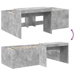 vidaXL Lit haut pour enfants avec bureau Gris béton 98 5 x 200 cm