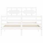 vidaXL Cadre de lit avec tête de lit blanc 140x190 cm bois massif