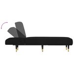 vidaXL Chaise longue noir velours