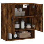 vidaXL Armoire murale chêne fumé 60x31x70 cm bois d'ingénierie
