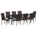 vidaXL Ensemble de salle à manger de jardin 5 pièces - Rattan brun