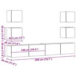 vidaXL Meubles TV muraux 6 Pièces vieux bois bois d'ingénierie
