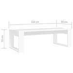 vidaXL Table basse Blanc 110x50x35 cm Bois d'ingénierie