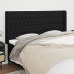 vidaXL Tête de lit avec oreilles Noir 203x16x118/128 cm Tissu