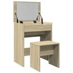vidaXL Coiffeuse et tabouret chêne sonoma 60x40x113 5 cm