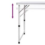 vidaXL Table pliable de camping Hauteur réglable Aluminium 120x60 cm