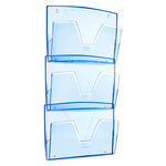 Trieur mural cep - lot de 3 corbeilles murales ice blue
