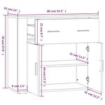vidaXL Buffet Chêne fumé 80x33x70 cm Bois d'ingénierie