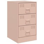 vidaXL Table de chevet rose 34 5x39x62 cm acier