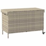 vidaXL Boîte de rangement de jardin et roues gris clair résine tressée
