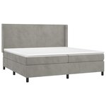 vidaXL Sommier à lattes de lit et matelas Gris clair 200x200cm Velours