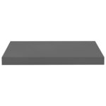 vidaXL Étagère murale flottante 4 Pièces Gris brillant 50x23x3 8 cm MDF