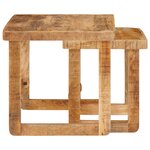 vidaXL Tables d'appoint Marron bois de manguier massif